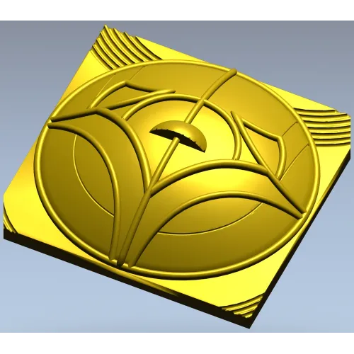 Tulip Medallion Panel STL for CNC milling
