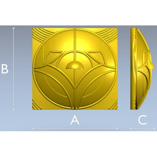 Tulip Medallion Panel STL for CNC milling