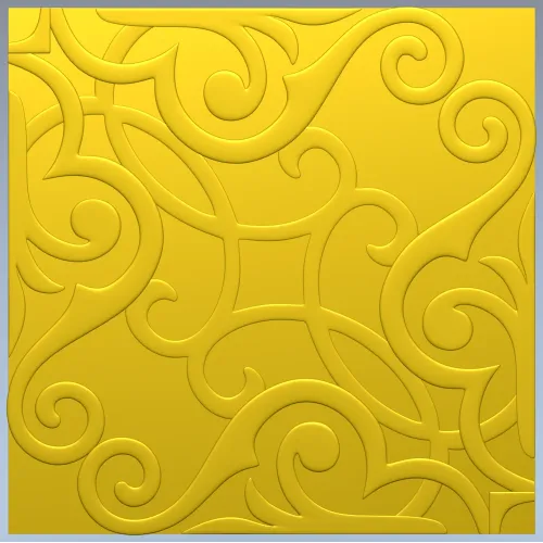 Ornamental Arabesque Square Panel STL for CNC