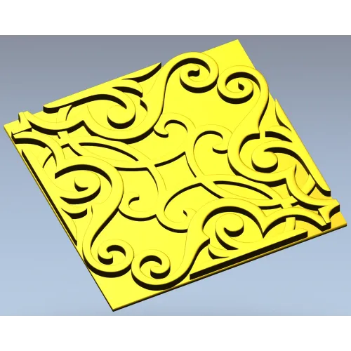 Ornamental Arabesque Square Panel STL for CNC