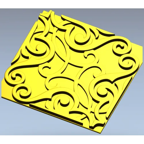 Ornamental Arabesque Square Panel STL for CNC