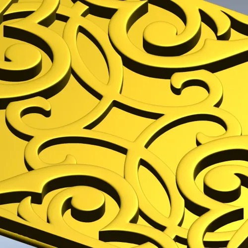 Ornamental Arabesque Square Panel STL for CNC
