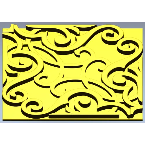 Ornamental Arabesque Square Panel STL for CNC