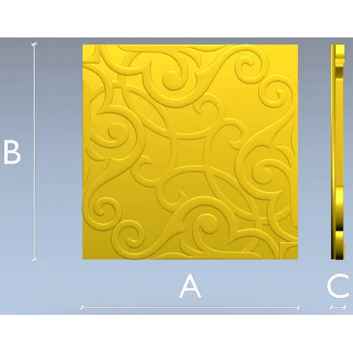 Ornamental Arabesque Square Panel STL for CNC