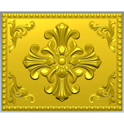 Ornate Fleur-Cross Decorative Panel STL for CNC