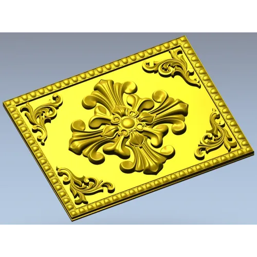 Ornate Fleur-Cross Decorative Panel STL for CNC