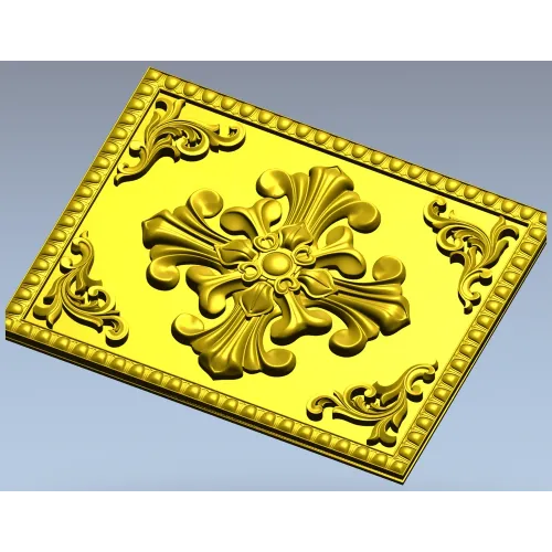 Ornate Fleur-Cross Decorative Panel STL for CNC