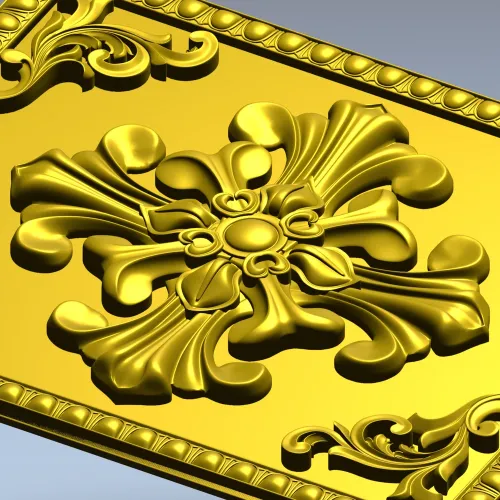 Ornate Fleur-Cross Decorative Panel STL for CNC