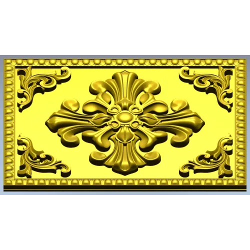Ornate Fleur-Cross Decorative Panel STL for CNC