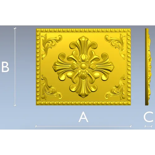 Ornate Fleur-Cross Decorative Panel STL for CNC