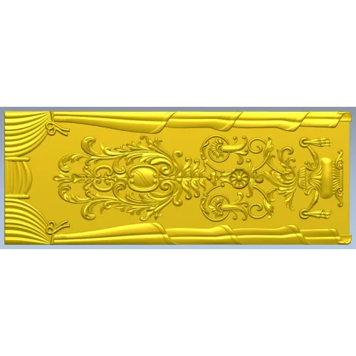Rococo Cartouche Decorative Panel - STL 3D model for CNC
