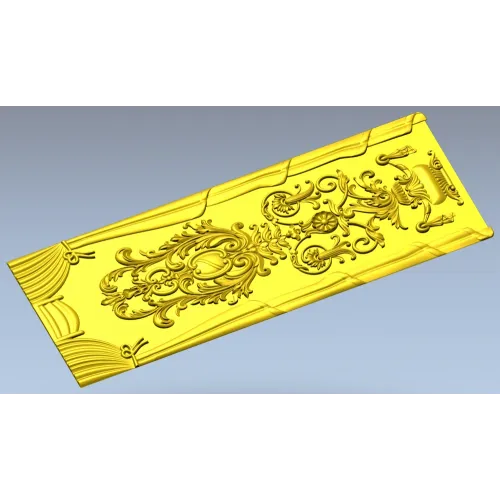 Rococo Cartouche Decorative Panel - STL 3D model for CNC