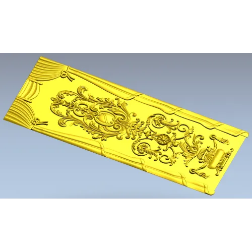Rococo Cartouche Decorative Panel - STL 3D model for CNC