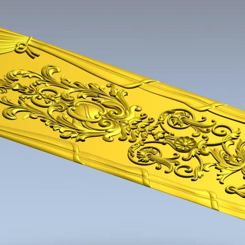 Rococo Cartouche Decorative Panel - STL 3D model for CNC