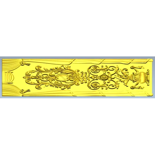 Rococo Cartouche Decorative Panel - STL 3D model for CNC