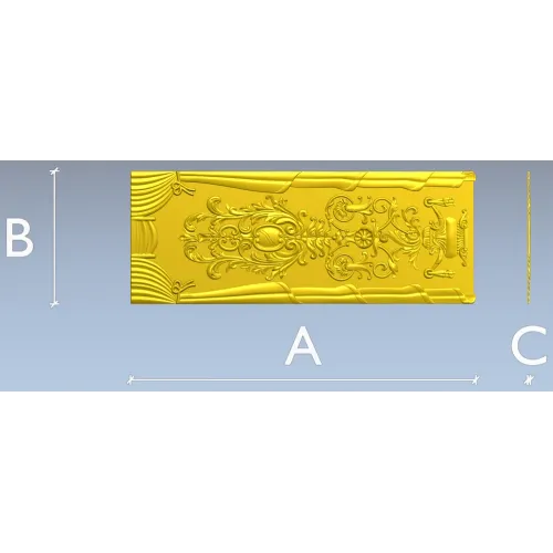 Rococo Cartouche Decorative Panel - STL 3D model for CNC