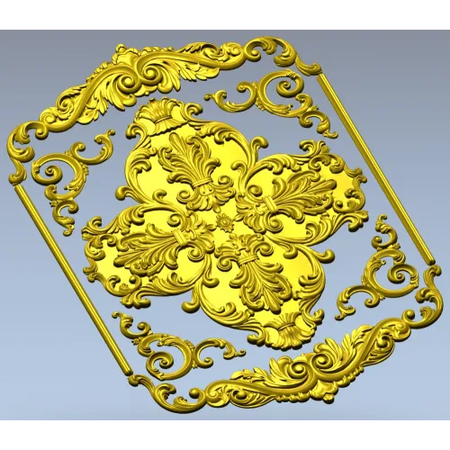 Декоративная панель в стиле рококо - 3D модель STL для ЧПУ