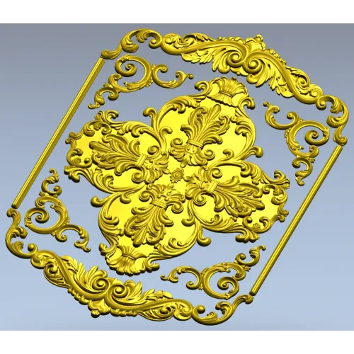 Декоративная панель в стиле рококо - 3D модель STL для ЧПУ