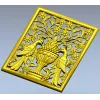 Twin Peacocks Urn Panel STL