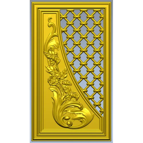 Baroque Lattice & Scroll Decorative Panel STL