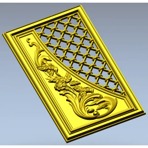 Baroque Lattice & Scroll Decorative Panel STL