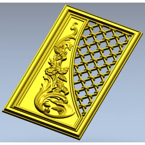 Baroque Lattice & Scroll Decorative Panel STL