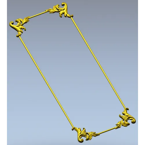 Acanthus Slim Panel - 3D STL model for CNC milling