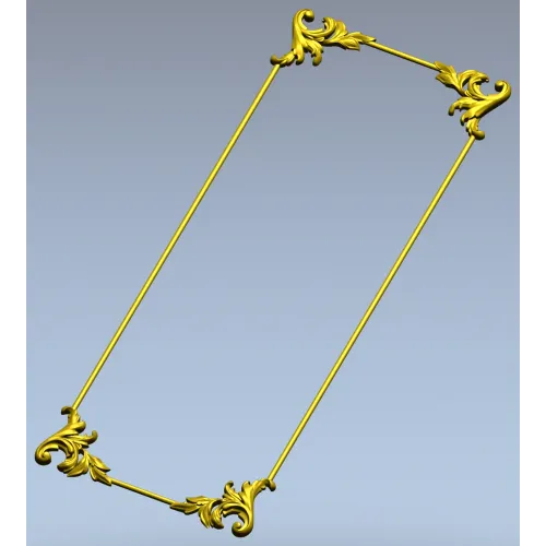 Acanthus Slim Panel - 3D STL model for CNC milling