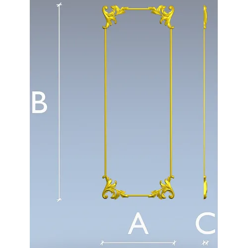 Acanthus Slim Panel - 3D STL model for CNC milling