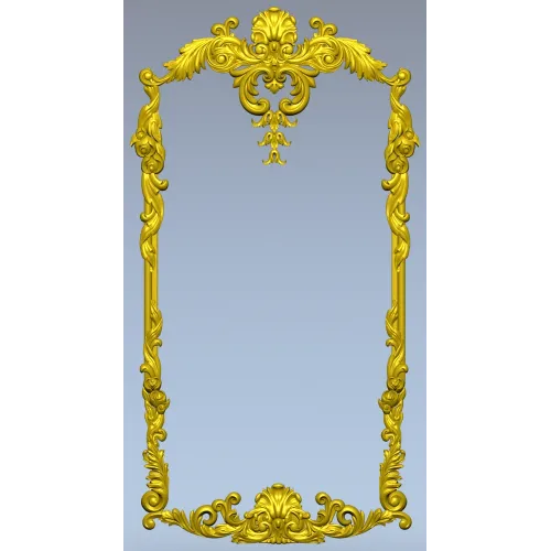 Rococo Acanthus Decorative Frame - STL 3D Model for CNC