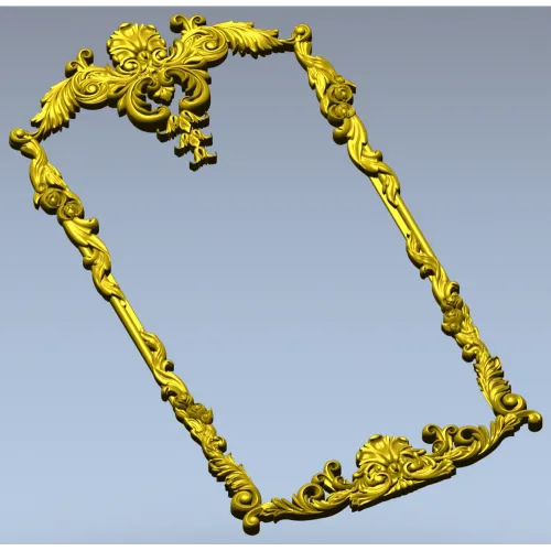 Rococo Acanthus Decorative Frame - STL 3D Model for CNC