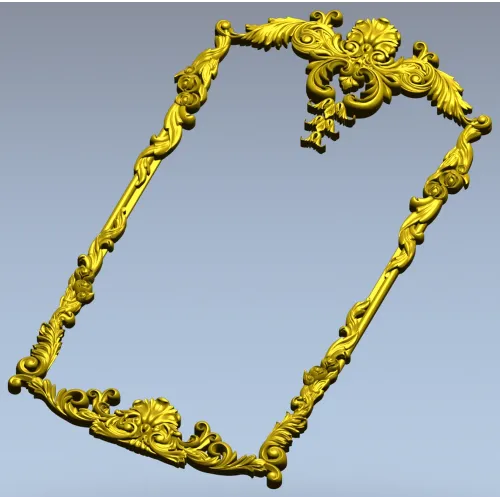 Rococo Acanthus Decorative Frame - STL 3D Model for CNC