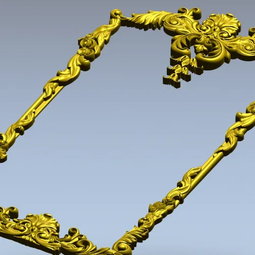Rococo Acanthus Decorative Frame - STL 3D Model for CNC