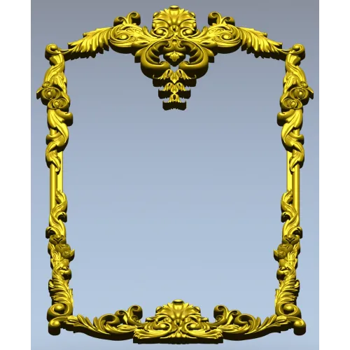 Rococo Acanthus Decorative Frame - STL 3D Model for CNC