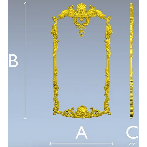 Rococo Acanthus Decorative Frame - STL 3D Model for CNC