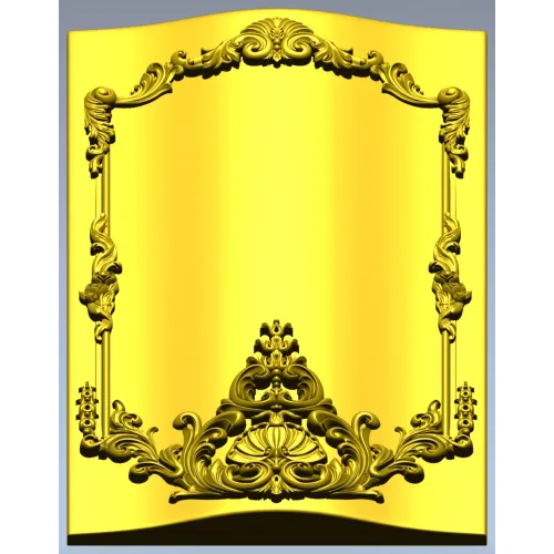 Baroque Shell Cartouche Panel STL for CNC
