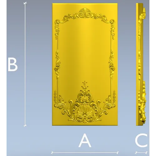 Baroque Shell Cartouche Panel STL for CNC