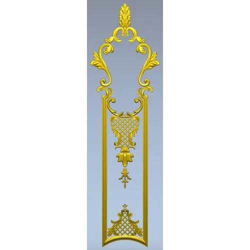 Filigree Acanthus Vertical Panel - STL 3D model for CNC