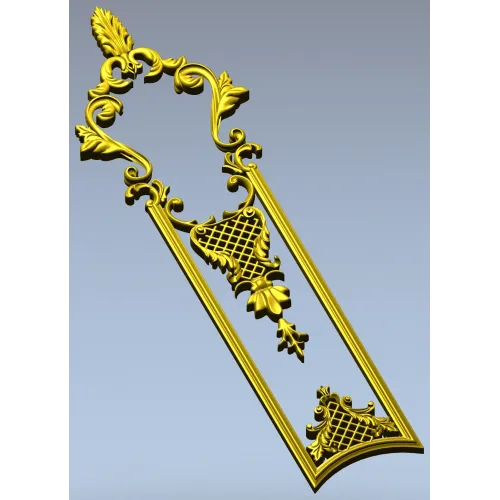 Filigree Acanthus Vertical Panel - STL 3D model for CNC