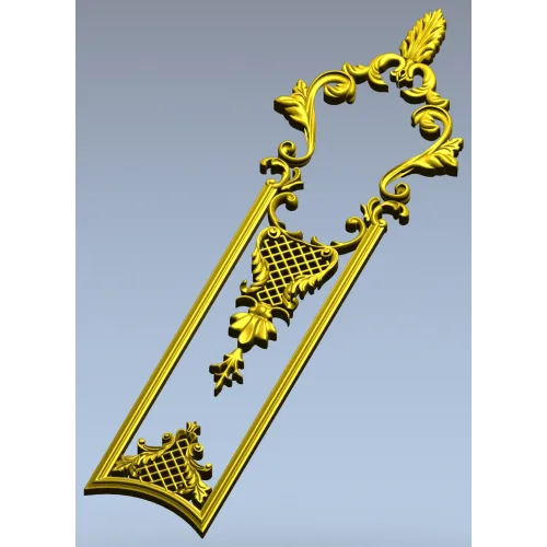 Filigree Acanthus Vertical Panel - STL 3D model for CNC