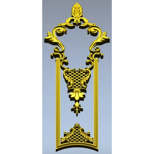 Filigree Acanthus Vertical Panel - STL 3D model for CNC