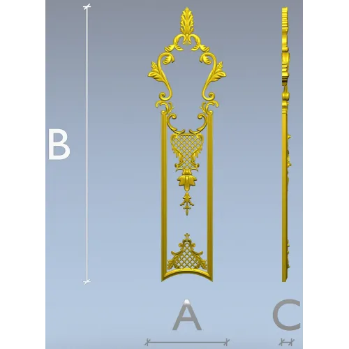 Filigree Acanthus Vertical Panel - STL 3D model for CNC
