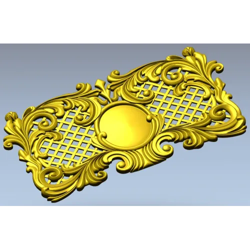 Rococo Medallion Decorative Panel STL for CNC