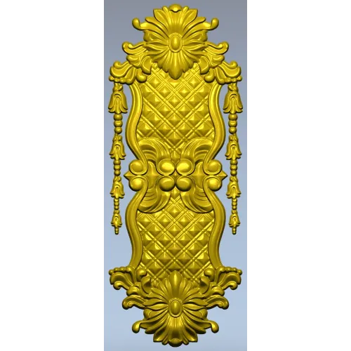 Rococo Quilted Vertical Decorative Panel STL for CNC