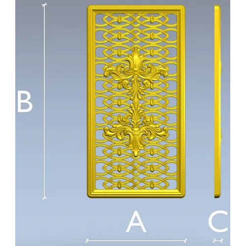 Acanthus Ribbon Decorative Panel STL for CNC