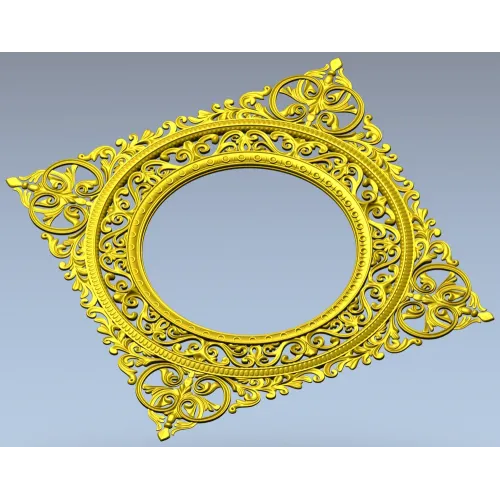 Рокайльная рамка с круглым проёмом - 3D STL модель для ЧПУ
