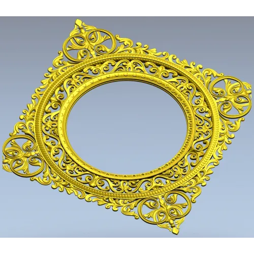 Рокайльная рамка с круглым проёмом - 3D STL модель для ЧПУ