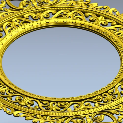 Рокайльная рамка с круглым проёмом - 3D STL модель для ЧПУ
