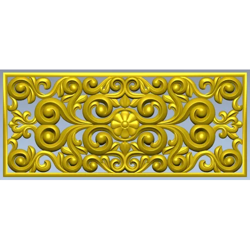Baroque Floral Openwork Panel STL for CNC