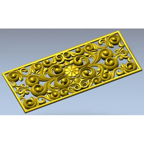 Baroque Floral Openwork Panel STL for CNC